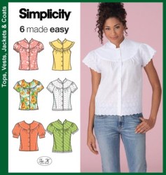 4122 6 CUTE EZ SS/SLVLSS YOKE BLOUSE PATTERN 6-14,14-22